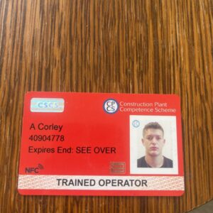Trained operator CSCS card