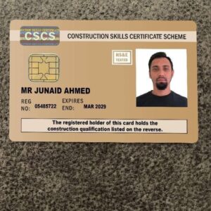 Supervisor CSCS card